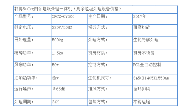 500KG廚余垃圾處理設(shè)備