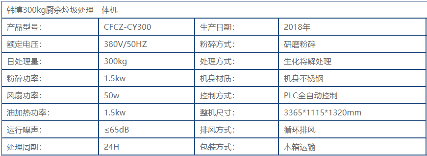 300kg廚余垃圾處理一體機